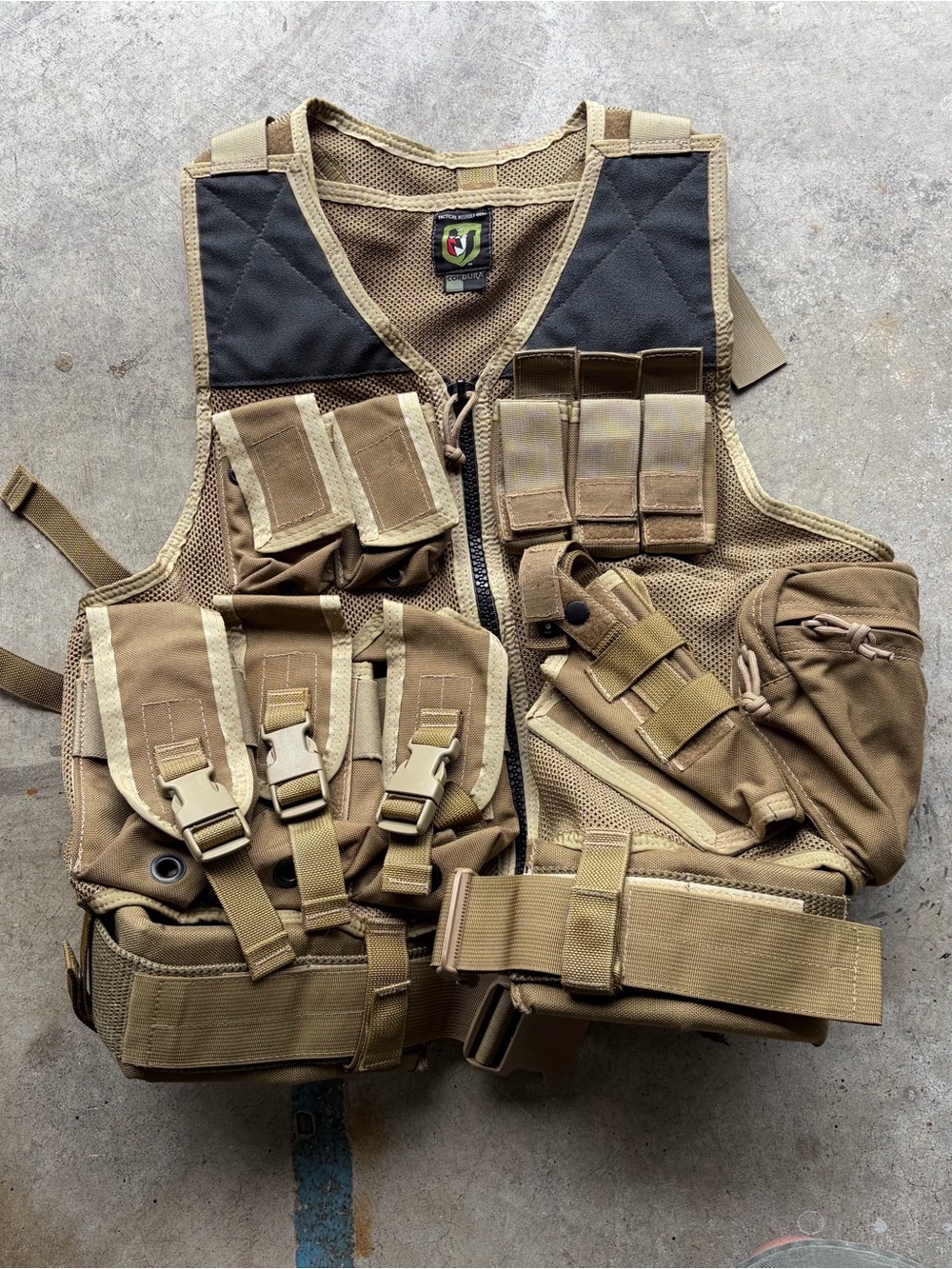 Tactical Assault Gear (TAG) Cross-Draw Mesh Load Bearing Coyote Tan